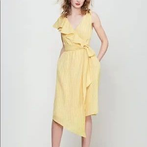 Kitri Francesca Ruffled Crepe Dress in Yellow
